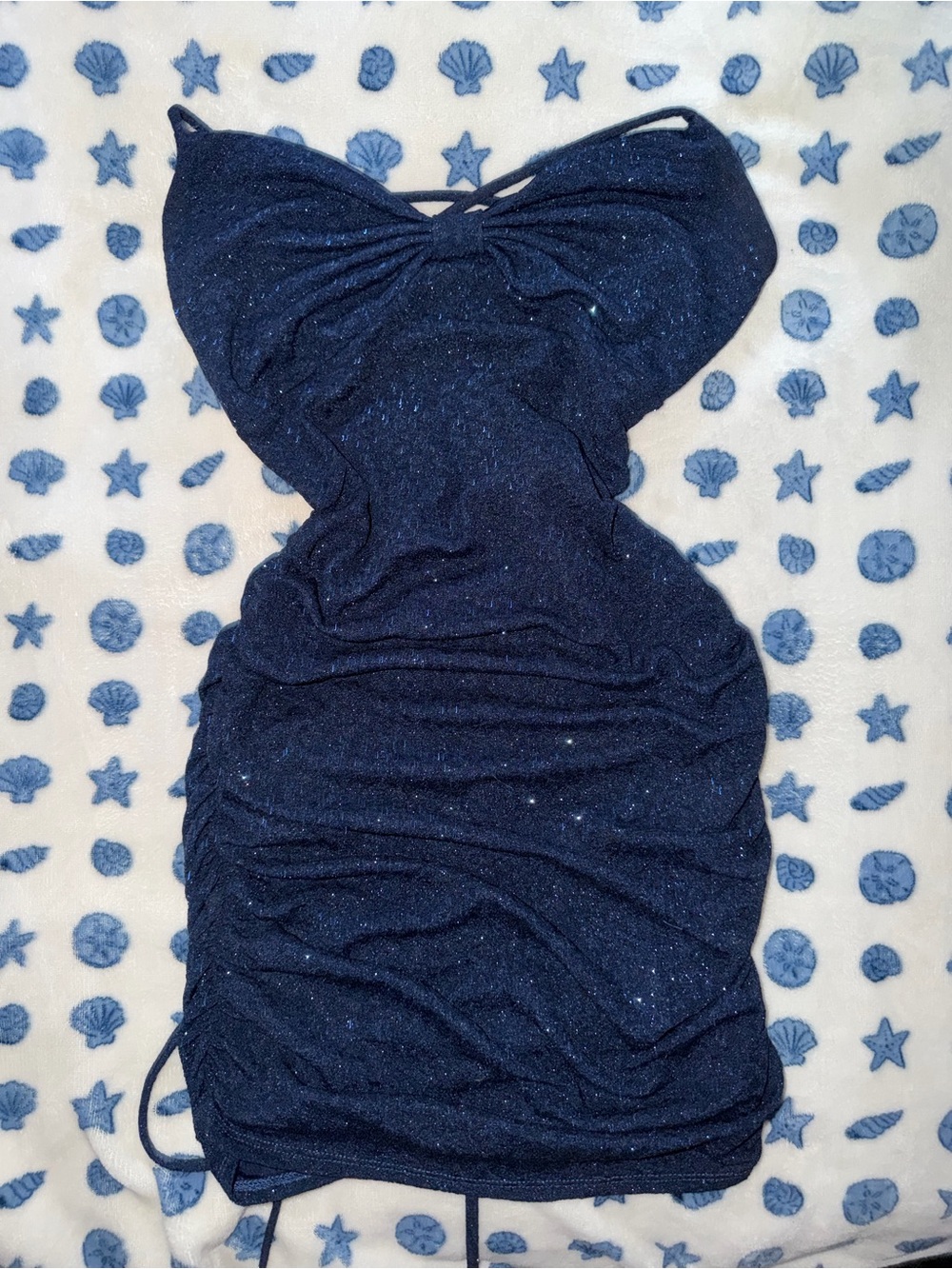 Navy Glitter Mini Dress